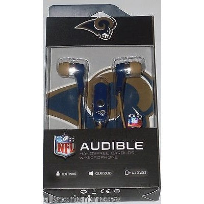 NFL Los Angeles Rams Team Logo Earphones with Microphone by MIZCO