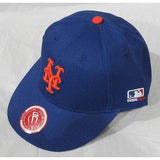 MLB New York Mets Youth Cap Flat Brim Raised Replica Cotton Twill Hat