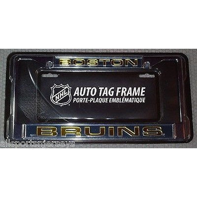 NHL Boston Bruins Laser Cut Chrome License Plate Frame