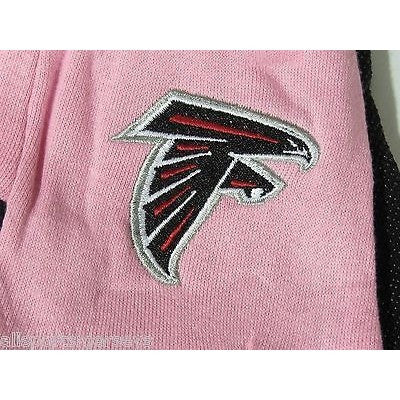 NFL Atlanta Falcons Logo on Pink w/Black Palm 2-Tone No Slip Utility Work Gloves