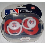 MLB Boston Red Sox Pacifiers Set of 2 w/ Solid Color Shield in Case