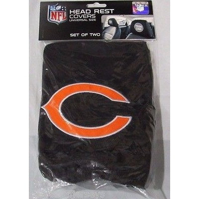 NFL Chicago Bears Headrest Cover Embroidered Logo Set of 2 by Team ProMark