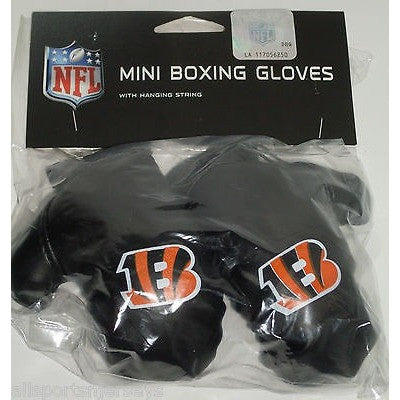 NFL Cincinnati Bengals 4 Inch Rear View Mirror Mini Boxing Gloves