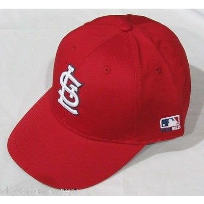 MLB St. Louis Cardinals Adult Cap Flat Brim Raised Replica Cotton Twill Hat Red