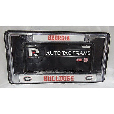 NCAA Georgia Bulldogs Chrome License Plate Frame Thin Red Letters