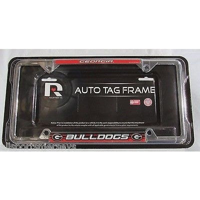 NCAA Georgia Bulldogs Chrome License Plate Frame Red Flat Image