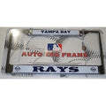 MLB Tampa Bay Rays Chrome License Plate Frame Thick Letters