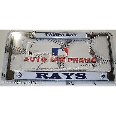 MLB Tampa Bay Rays Chrome License Plate Frame Thick Letters