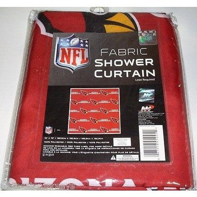 NFL 72 X 72 Inch Fabric Shower Curtain Arizona Cardinals