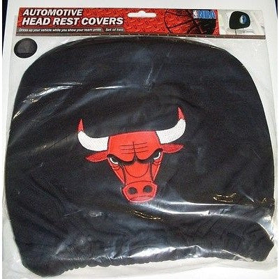 NBA Chicago Bulls Headrest Cover Embroidered Logo Set of 2 by Team ProMark