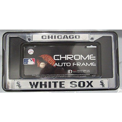 MLB Chicago White Sox Chrome License Plate Frame Thin Letters