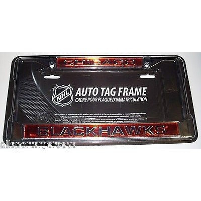 NHL Chicago Blackhawks Laser Cut Chrome License Plate Frame