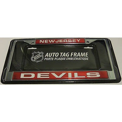 NHL New Jersey Devils Laser Cut Chrome License Plate Frame