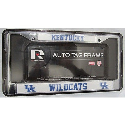 NCAA Kentucky Wildcats Chrome License Plate Frame Thin Letters