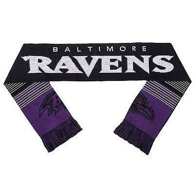 NFL 2015 Reversible Split Logo Scarf Baltimore Ravens 64" by 7" FOCO