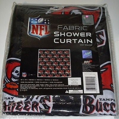 NFL 72 X 72 Inch Fabric Shower Curtain Tampa Bay Buccaneers