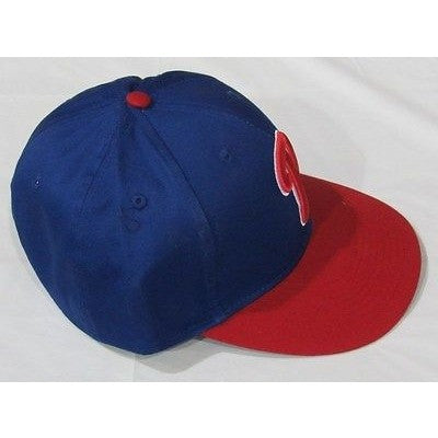 MLB Philadelphia Phillies Adult Cap Flat Brim Raised Replica Cotton Twill Hat Blue/Red