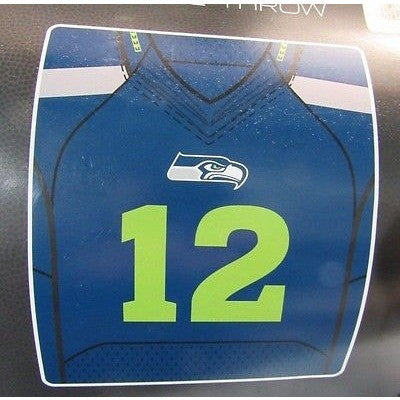 NFL Seattle Seahawks Royal Plush Raschel Throw Blanket 50" x 60" 12th MAN