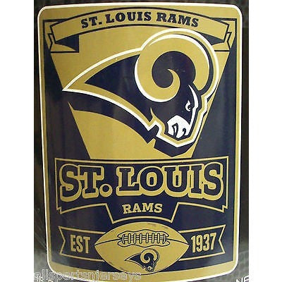 NFL ST. Louis Rams 50" by 60" Rolled Fleece Blanket Marque Design