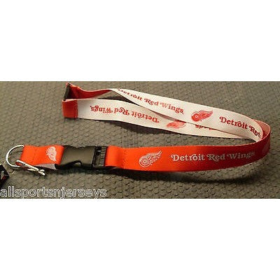NHL Detroit Red Wings Reversible Lanyard Keychain 23" Long 1" Wide by Aminco