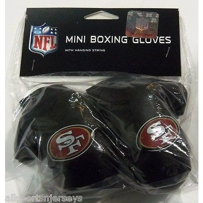 NFL San Francisco 49ers 4 Inch Rear View Mirror Mini Boxing Gloves