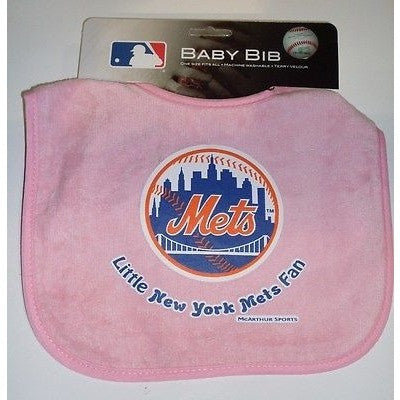 MLB NWT INFANT BABY BIB - PINK - NEW YORK METS