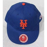 MLB New York Mets Youth Cap Flat Brim Raised Replica Cotton Twill Hat