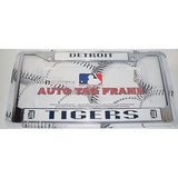 MLB Detroit Tigers Chrome License Plate Frame Thin Letters
