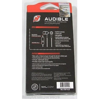 NHL New Jersey Devils Team Logo Earphones with Microphone by MIZCO