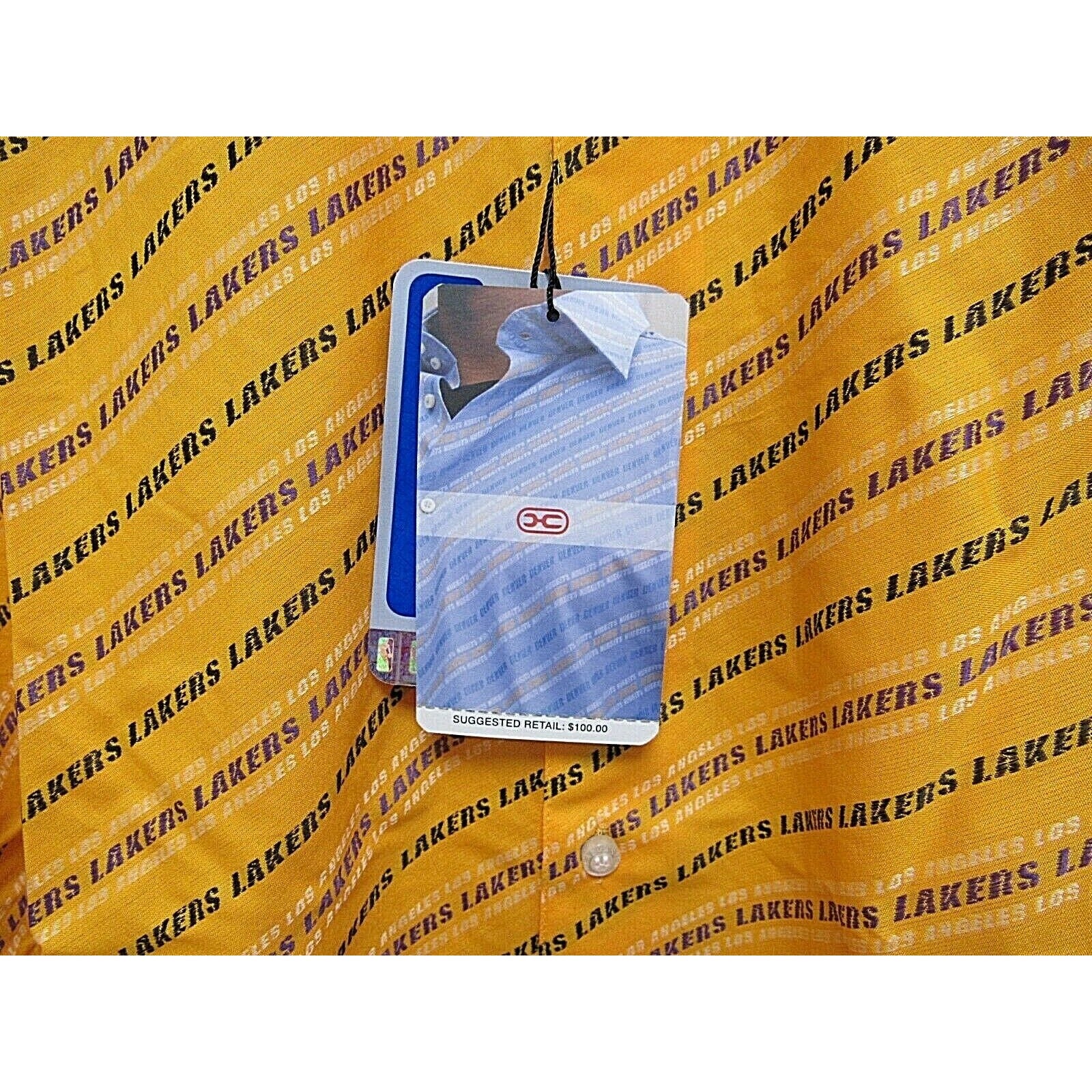 NBA Los Angeles Lakers Gold Button Up Dress Shirt by Headmaster Designer Label Size 3XL