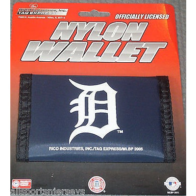 MLB Detroit Tigers Tri-fold Nylon Wallet with Printed Logo