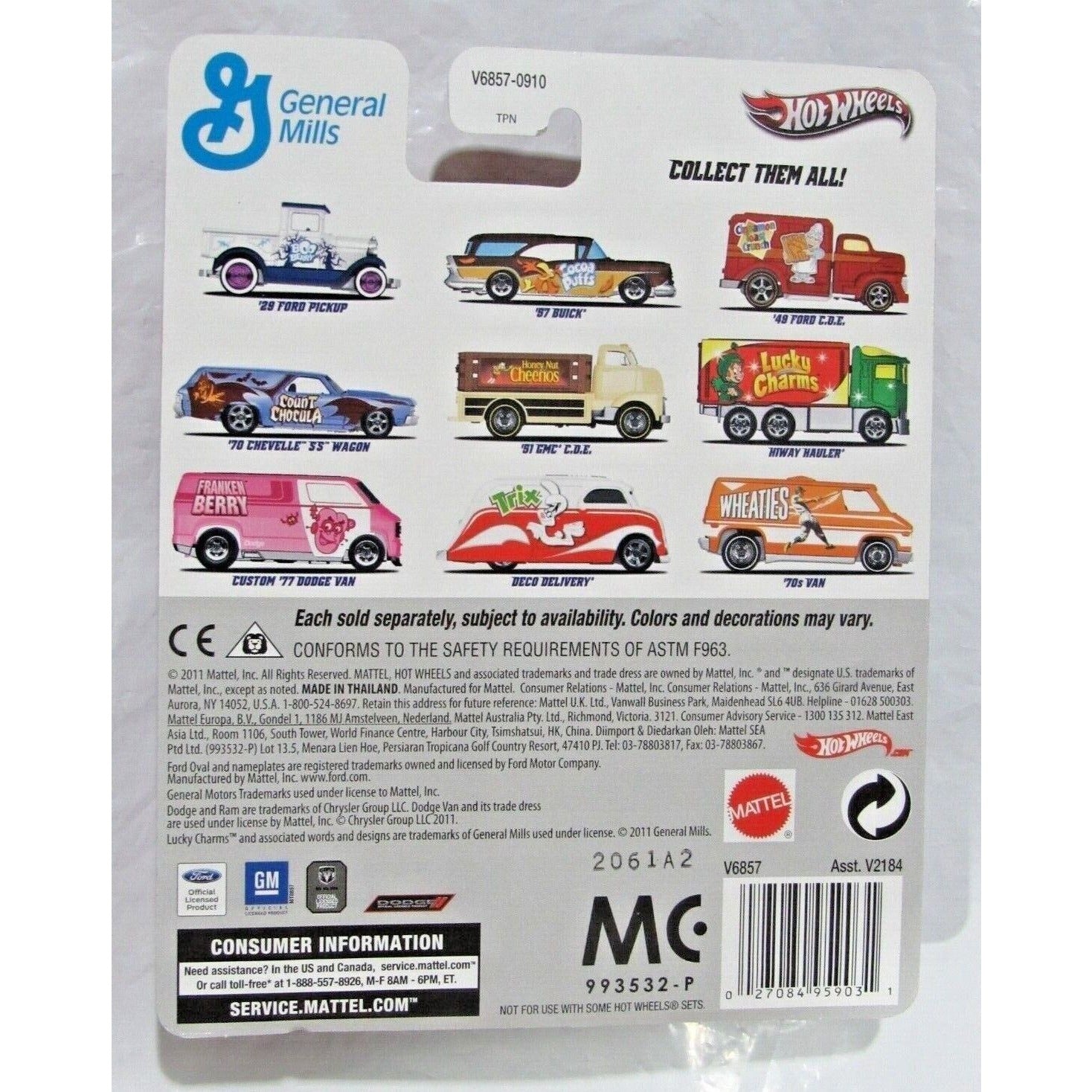 2011 HOT WHEELS General Mills 'Hiway Hauler - LUCKY CHARMS