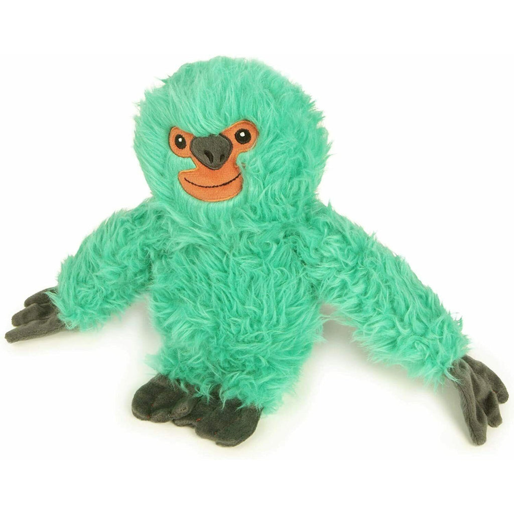 GoDog Crazy Sloth Dog Toy Large Squeaker Teal w/Chew Guard Fabric