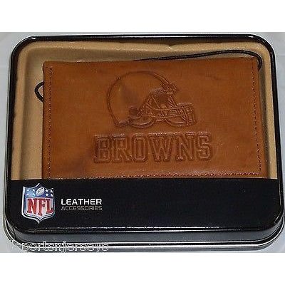 NFL Arizona Cardinals Embossed TriFold Leather Wallet With Gift Box