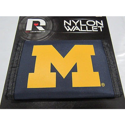 NCAA Michigan Wolverines Tri-fold Nylon Wallet with Printed Logo