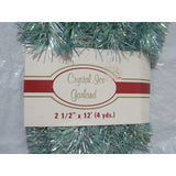 Lite Green Crystal Ice Garland 6 Ply 2.5" wide 12 feet Long