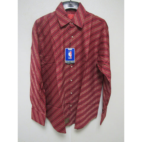 NBA Cleveland Cavaliers Red Button Up Dress Shirt by Headmaster Designer Size L