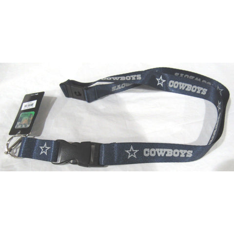 NFL Dallas Cowboys Blue Lanyard Detachable Keyring 23"X3/4" Aminco