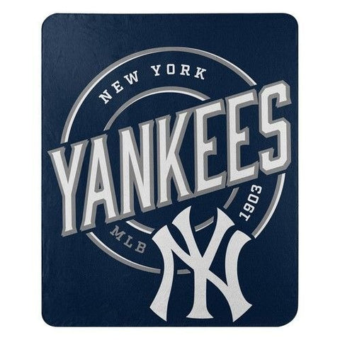 MLB New York Yankees Rolled Fleece Blanket 50" by 60" Style Called Campaign