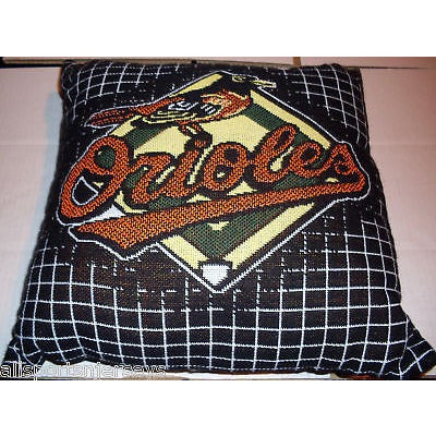 MLB NWT 20x20 JACQUARD PILLOW - BALTIMORE ORIOLES