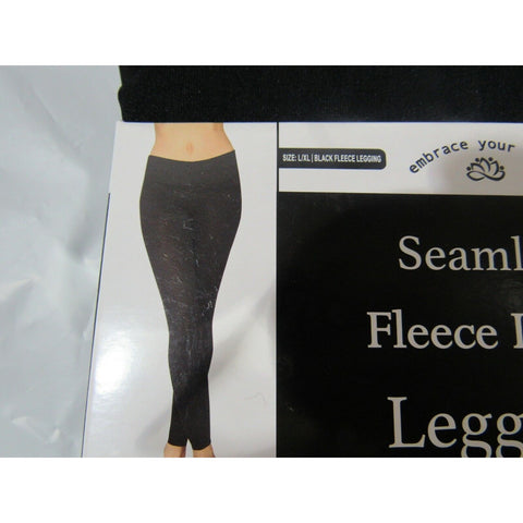 Embrace your Love Fleece Lined Seamless Leggings Black L/XL