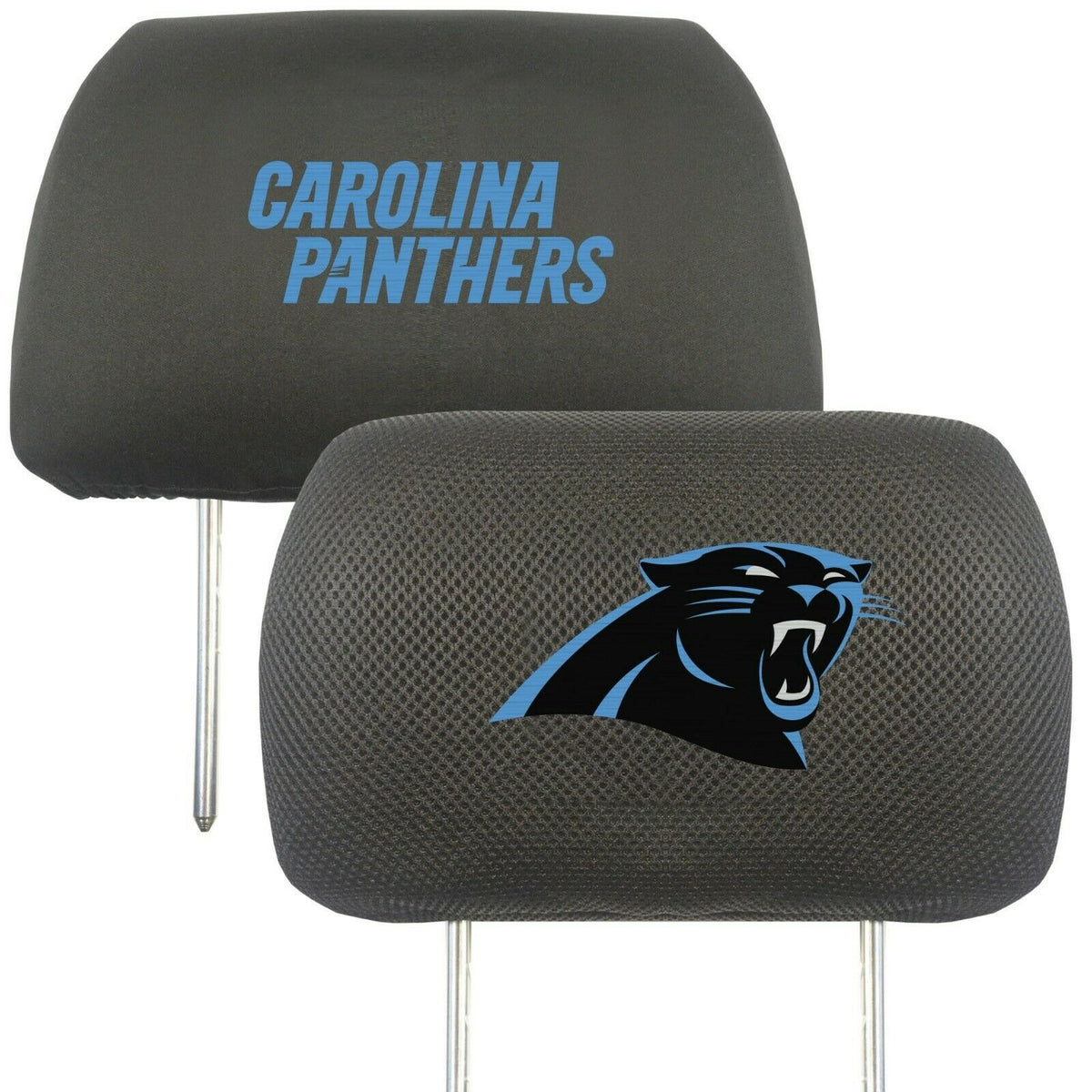 NFL Carolina Panthers Embroidered Logo Headrest Covers Set of 2 by Fanmats