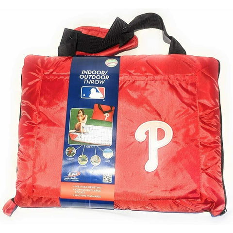Philadelphia Phillies Zip Up Travel Throw Blanket Stadium Cushion 60"x70"