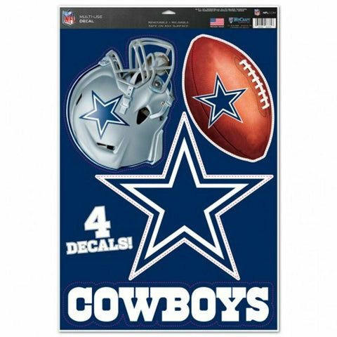 NFL Dallas Cowboys 11" x 17" Ultra Decals / Multi-Use Decals 4ct Sheet WINCRAFT