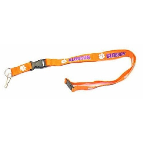 NCAA Clemson Tigers Orange 1 Sided Lanyard with with Clips 23" Long 3/4" Wide