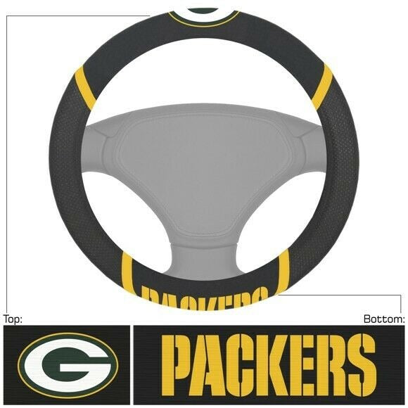 NFL Green Bay Packers Embroidered Mesh Steering Wheel Cover by FanMats