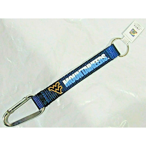 NCAA West Virginia Mountaineers Wristlet Carabiner w/Key Ring 8.5" long by Aminco