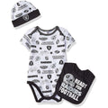 NFL Oakland Raiders Bodysuit Cap Bib Set Size 3-6 Month Gerber