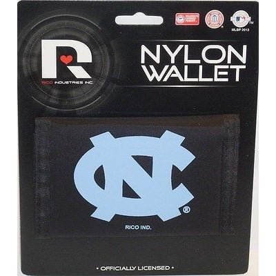 NCAA Carolina Tar Heels Tri-fold Nylon Wallet with Printed All Blue Logo