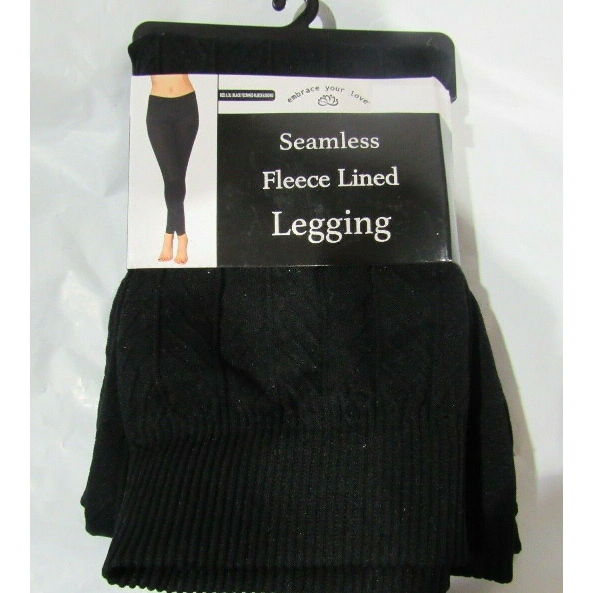 Embrace your Love Fleece Lined Seamless Leggings Black Angles L/XL